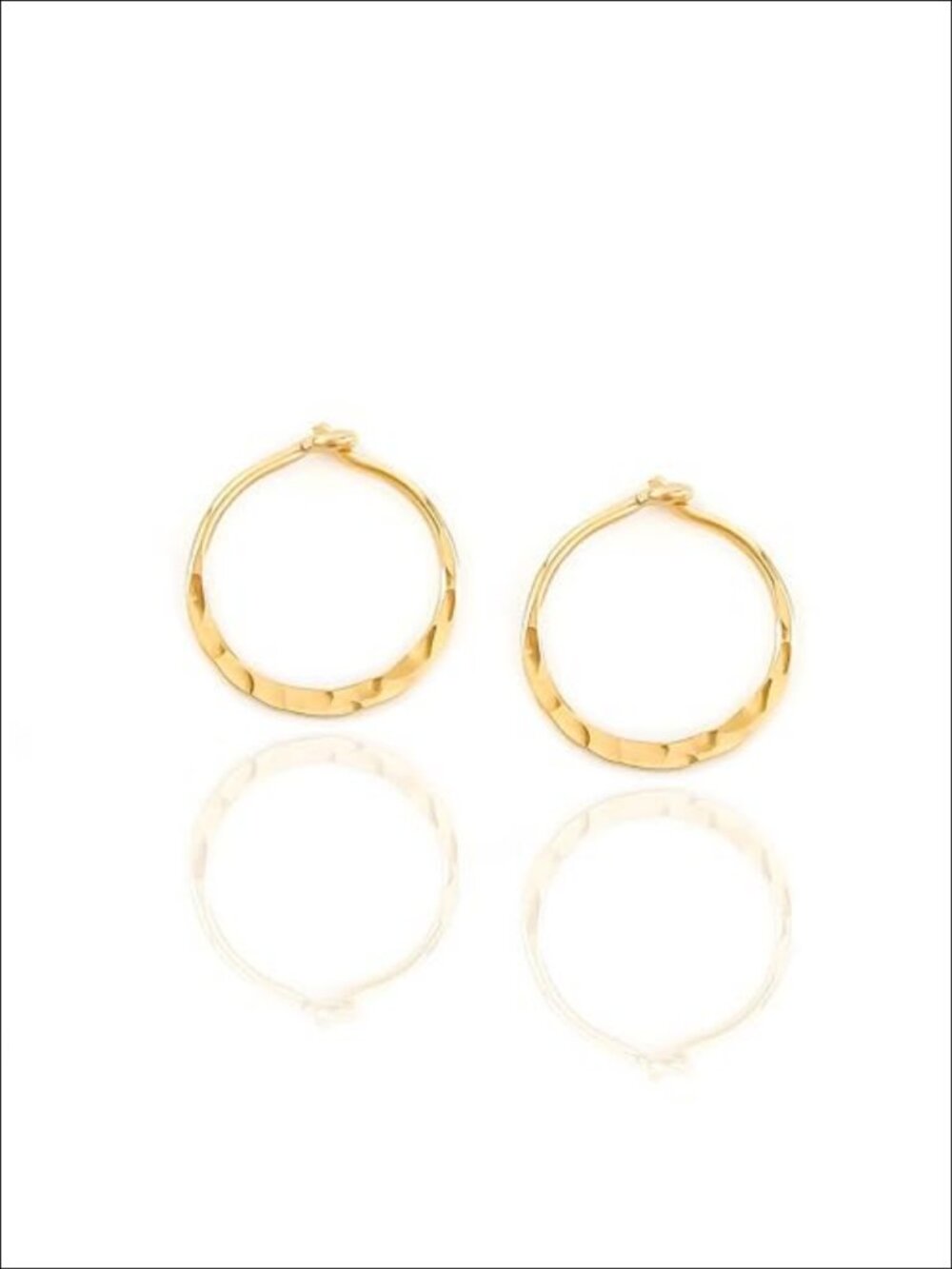 14K Rose Gold Filled Hammered Hoop Earrings 20mm Hypoallergenic